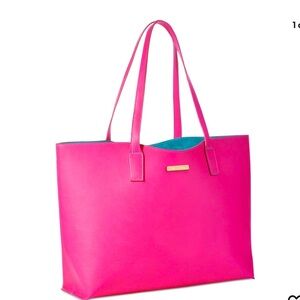 NEW Juicy Couture Large Tote Bag in Pink  with suede blue lining and gold logo